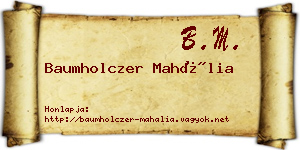 Baumholczer Mahália névjegykártya
